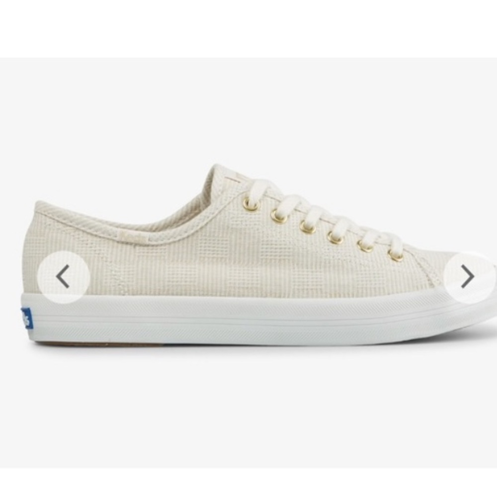 Keds Canvas Crosshatch Snicker in Cream Pearl Silver Sparkle size 10